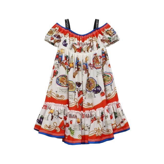 Хлопковое платье Dolce & Gabbana L53DF7/G7E1N/8-14