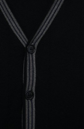 Детский шерстяной кардиган ALETTA синего цвета, арт. AKM220746-72/9A-16A | Фото 3 (Материал внешний: Шерсть; Рукава: Длинные; Мальчики Кросс-КТ: Кардиган-одежда)