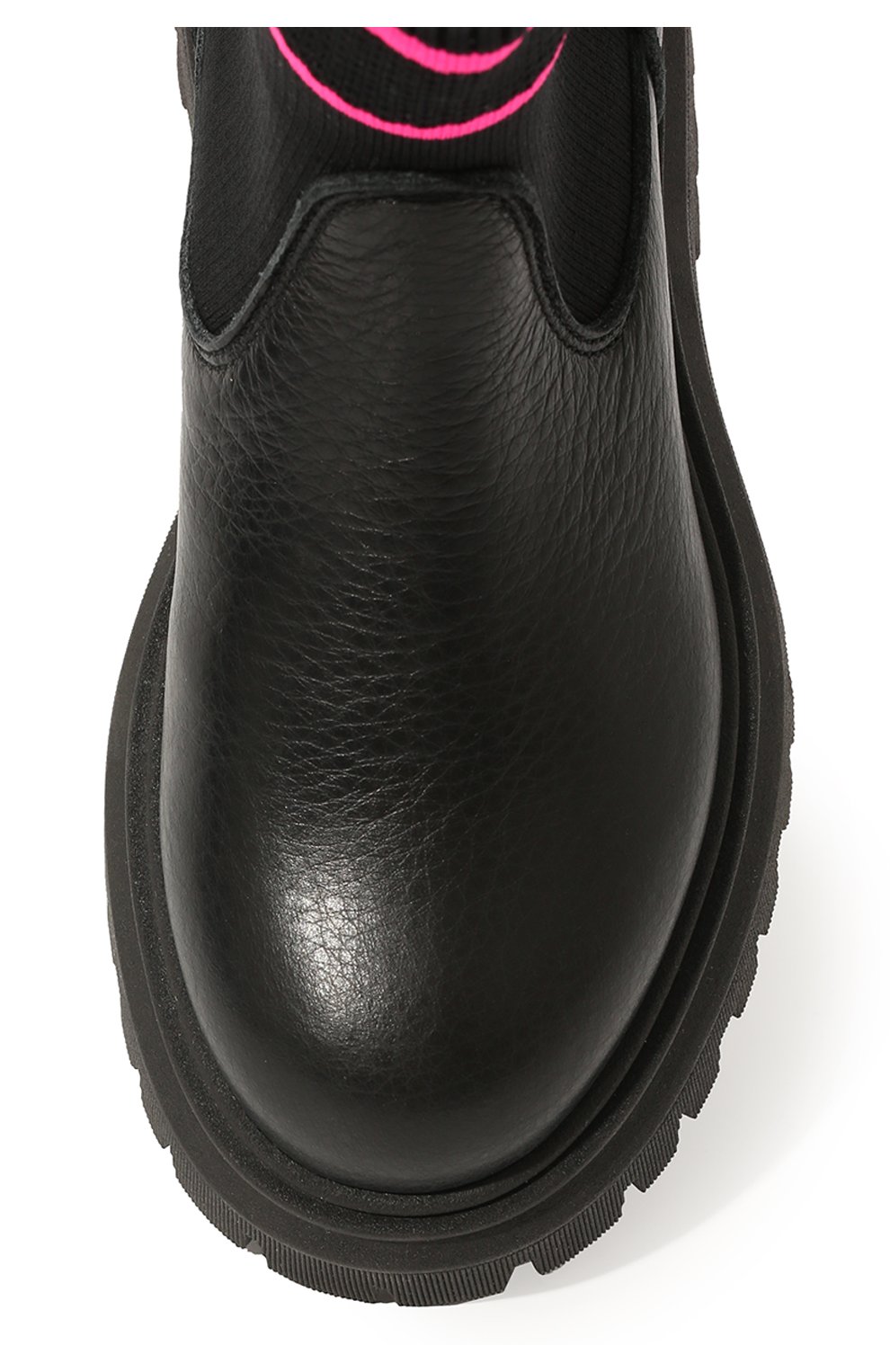 Детские кожаные ботинки MSGM KIDS черного цвета, арт. 72561 VAR.2/28-35 | Фото 4 (Материал внутренний: Натуральная кожа)