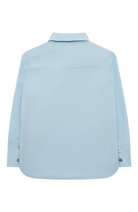 Детское хлопковая блузка EMPORIO ARMANI голубого цвета, арт. 6L3C63/2N0FZ | Фото 2 (Рукава: Длинные; Материал внешний: Хлопок; Стили: Классический)