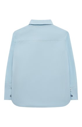 Детское хлопковая блузка EMPORIO ARMANI голубого цвета по цене 13150 руб., арт. 6L3C63/2N0FZ | Фото 2 Детское хлопковая блузка EMPORIO ARMANI голубого цвета, арт. 6L3C63/2N0FZ | Фото 2 (Рукава: Длинные; Материал внешний: Хлопок; Стили: Классический)