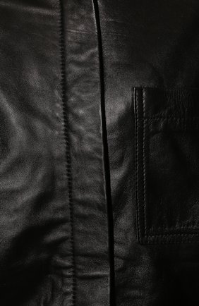 Женская кожаная рубашка MANOKHI черного цвета, арт. A00246 | Фото 5 (Рукава: Длинные; Стили: Гламурный; Принт: Без принта; Женское Кросс-КТ: Рубашка-одежда; Длина (для топов): Удлиненные; Материал внешний: Натуральная кожа; Материал подклада: Вискоза)