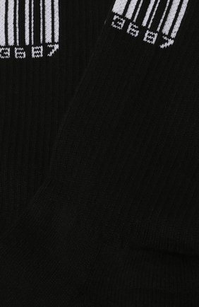 Мужские хлопковые носки VTMNTS черного цвета, арт. VL12KN550B/5711 | Фото 2 (Кросс-КТ: бельё; Материал внешний: Хлопок)