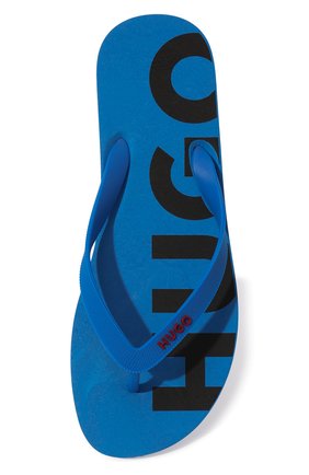 Мужские шлепанцы HUGO синего цвета, арт. 50475058 | Фото 6 (Материал внутренний: Текстиль; Материал внешний: Пластик, Резина)