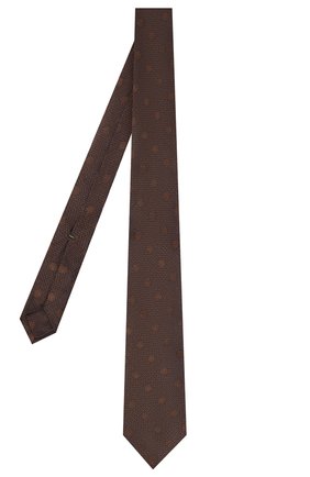 Мужской шелковый галстук LUIGI BORRELLI коричневого цвета, арт. CR453081/LC | Фото 3 (Принт: С принтом; Материал: Текстиль, Шелк)