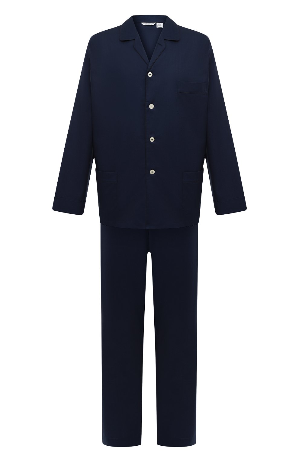Мужская хлопковая пижама ROBERTO RICETTI синего цвета, арт. PIGIAMA VENEZIA LUNG0/CR962/60-64 | Фото 1 (Big sizes: Big Sizes; Рукава: Длинные; Длина (брюки, джинсы): Стандартные; Кросс-КТ: домашняя одежда; Длина (для топов): Стандартные; Материал внешний: Хлопок)