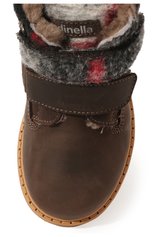 Детские кожаные ботинки RONDINELLA коричневого цвета, арт. 11200-9C/634/17-27 | Фото 4 (Материал утеплителя: Натуральный мех)