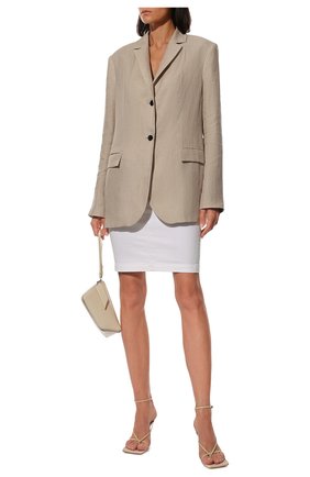 Женская джинсовая юбка DOLCE & GABBANA белого цвета, арт. F4CHFD/G8GM4 | Фото 2 (Длина Ж (юбки, платья, шорты): До колена; Материал внешний: Хлопок)