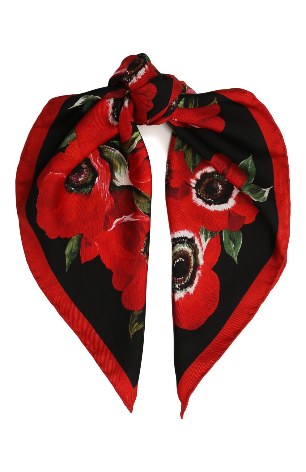 Женский красный шелковый платок DOLCE & GABBANA купить в интернет ...