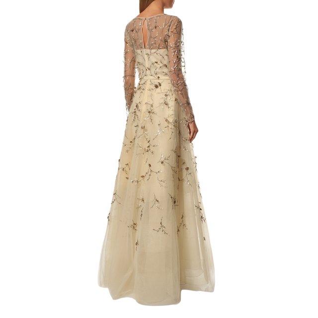 фото Шелковое платье-макси с вышивкой oscar de la renta