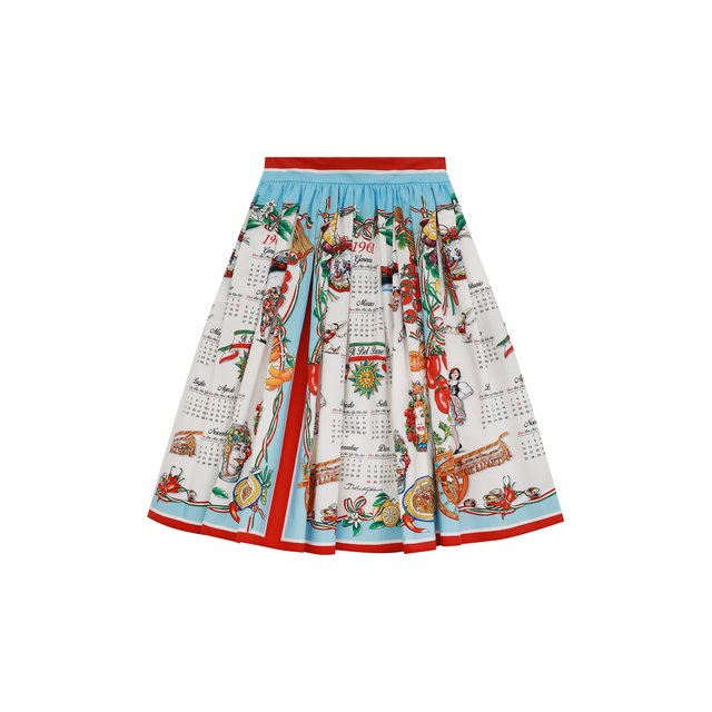 Хлопковая юбка Dolce & Gabbana L54I45/G7F0Y/2-6