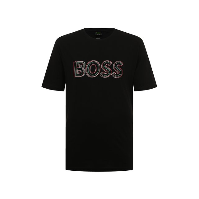 Хлопковая футболка BOSS Чёрный 50472399 