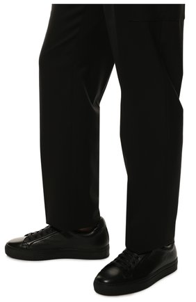 Мужские кожаные кеды DOUCAL'S черного цвета, арт. DU3071K0BEUM019NN00 | Фото 3 (Материал внешний: Кожа; Материал утеплителя: Натуральный мех; Стили: Классический)