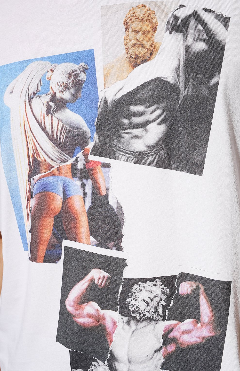 Мужская хлопковая футболка DIEGO VENTURINO белого цвета, арт. FW22-DV TS0 GYMMIX | Фото 5 (Рукава: Короткие; Длина (для топов): Стандартные; Стили: Гранж; Принт: С принтом; Материал внешний: Хлопок)