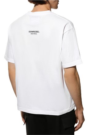 Мужская хлопковая футболка DOMREBEL белого цвета, арт. MPLAY/T-SHIRT | Фото 4 (Рукава: Короткие; Длина (для топов): Стандартные; Стили: Гранж; Принт: С принтом; Материал внешний: Хлопок)
