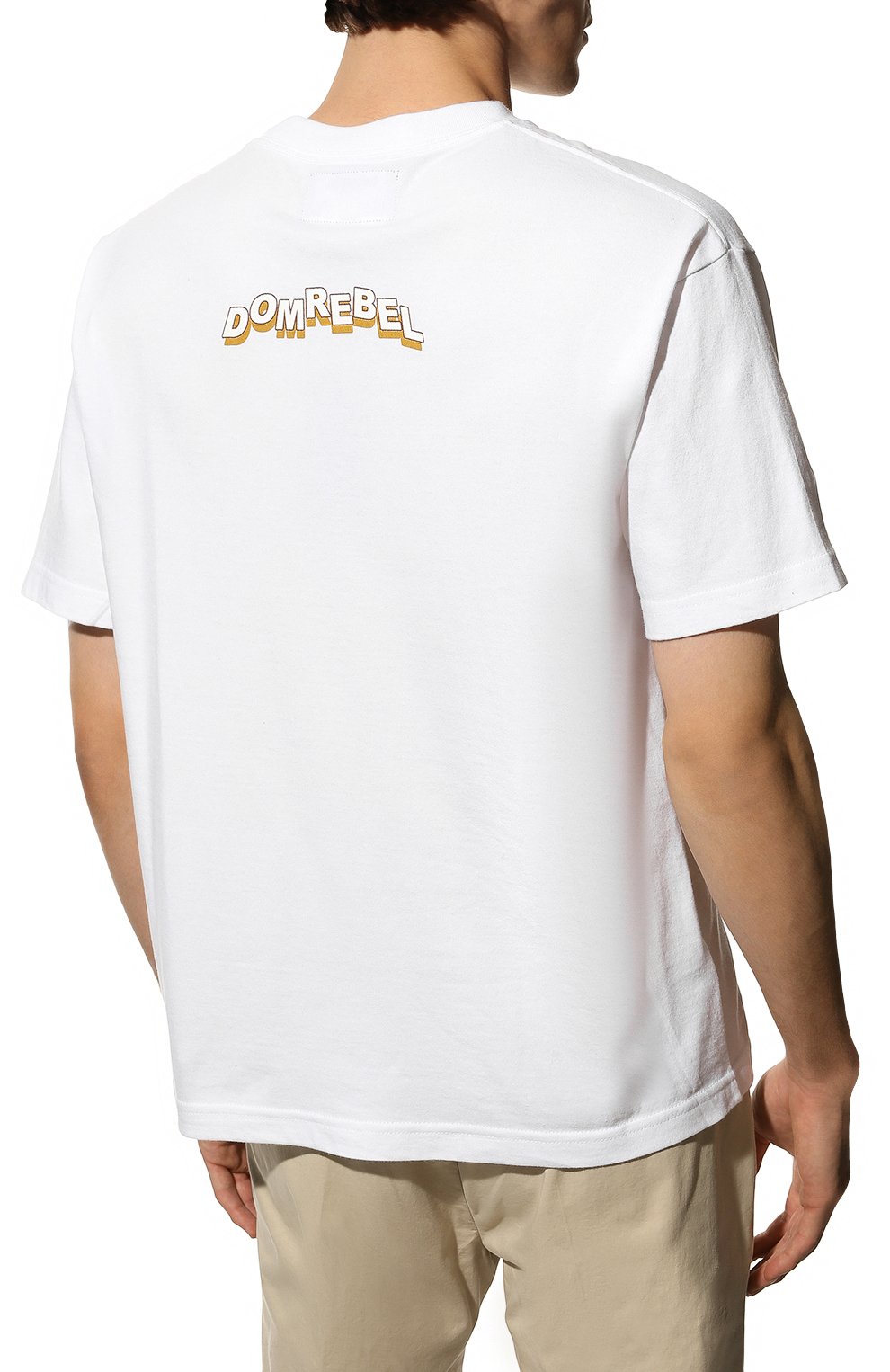 Мужская хлопковая футболка DOMREBEL белого цвета, арт. MNY BEAR/T-SHIRT | Фото 4 (Рукава: Короткие; Длина (для топов): Стандартные; Стили: Гранж; Принт: С принтом; Материал внешний: Хлопок)