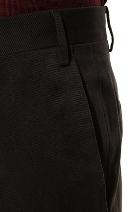 Мужские хлопковые брюки CORNELIANI темно-серого цвета, арт. 904B01-2818503/02 | Фото 5 (Силуэт М (брюки): Чиносы; Длина (брюки, джинсы): Стандартные; Случай: Повседневный; Материал внешний: Хлопок; Стили: Кэжуэл)