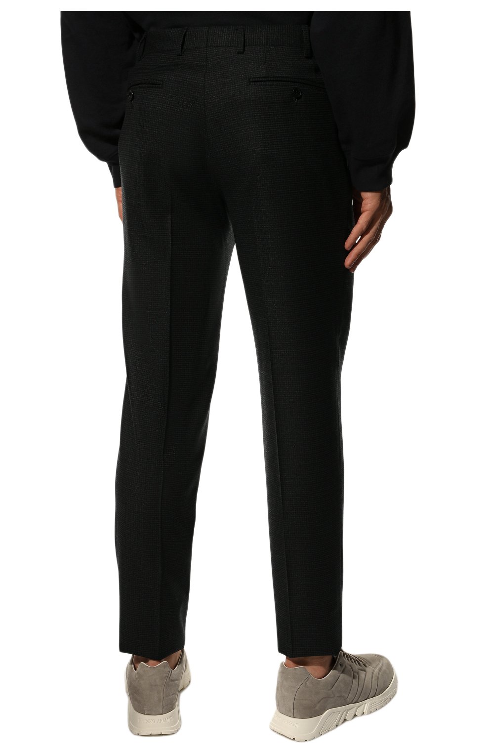 Мужские шерстяные брюки CANALI темно-серого цвета, арт. 71019/BF03994 | Фото 4 (Материал внешний: Шерсть; Длина (брюки, джинсы): Стандартные; Случай: Повседневный; Стили: Кэжуэл)