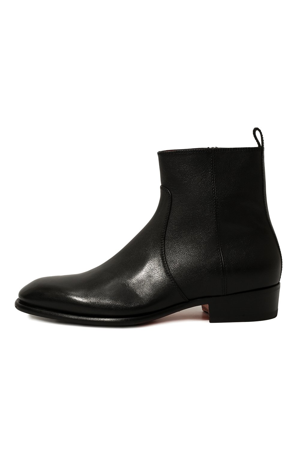 Мужские кожаные сапоги SANTONI черного цвета, арт. MCCG18273JG4BGMNN01 | Фото 4 (Материал внешний: Кожа; Материал внутренний: Натуральная кожа; Материал утеплителя: Без утеплителя; Мужское Кросс-КТ: Сапоги-обувь)