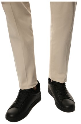 Мужские кожаные кеды DSQUARED2 черного цвета, арт. SNM0258 01505567 | Фото 3 (Материал внешний: Кожа; Материал утеплителя: Натуральный мех; Стили: Классический)