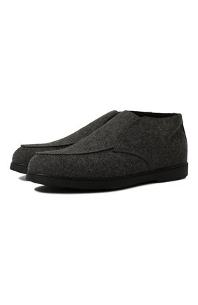 Мужские текстильные ботинки DOUCAL'S темно-серого цвета, арт. DU2654ED0-UM032NN05 | Фото 1 (Материал внешний: Текстиль; Материал утеплителя: Натуральный мех; Мужское Кросс-КТ: Ботинки-обувь, зимние ботинки)