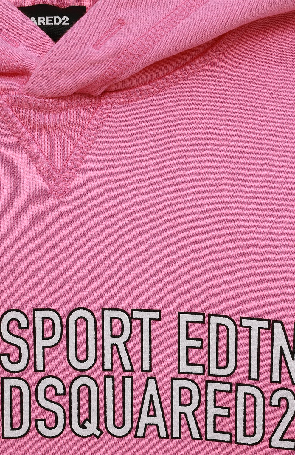 Детский хлопковое худи DSQUARED2 розового цвета, арт. DQ1100-D006K | Фото 3 (Рукава: Длинные; Мальчики Кросс-КТ: Худи-одежда; Материал внешний: Хлопок)