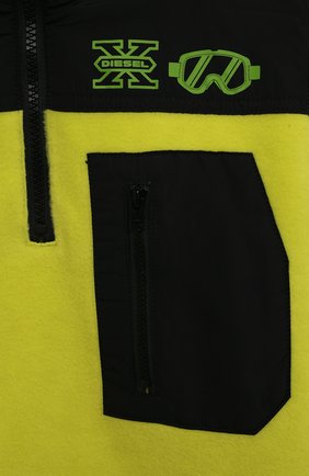 Детский толстовка DIESEL желтого цвета, арт. J00940-KYAT6 | Фото 3 (Рукава: Длинные; Мальчики Кросс-КТ: Толстовка-одежда; Материал внешний: Синтетический материал)