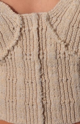 Женский топ из шерсти и хлопка ACNE STUDIOS кремвого цвета, арт. A60355 | Фото 5 (Материал внешний: Шерсть; Длина (для топов): Укороченные; Стили: Бохо)