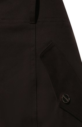 Женские хлопковые брюки BLUGIRL коричневого цвета, арт. RF2217/T3273 | Фото 5 (Длина (брюки, джинсы): Стандартные; Женское Кросс-КТ: Брюки-одежда; Силуэт Ж (брюки и джинсы): Прямые; Материал внешний: Хлопок; Стили: Минимализм)