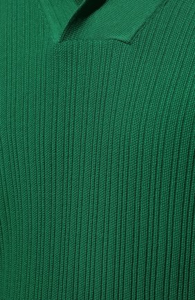 Мужское хлопковое поло JOHN SMEDLEY зеленого цвета, арт. STILLNESS | Фото 5 (Рукава: Короткие; Застежка: Открытый ворот; Длина (для топов): Стандартные; Кросс-КТ: Трикотаж; Материал внешний: Хлопок; Стили: Кэжуэл)