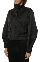 Женская куртка LVIR черного цвета, арт. LV22F-JK03B | Фото 3 (Кросс-КТ: Куртка; Рукава: Длинные; Материал внешний: Синтетический материал; Длина (верхняя одежда): Короткие; Материал подклада: Вискоза; Стили: Минимализм)