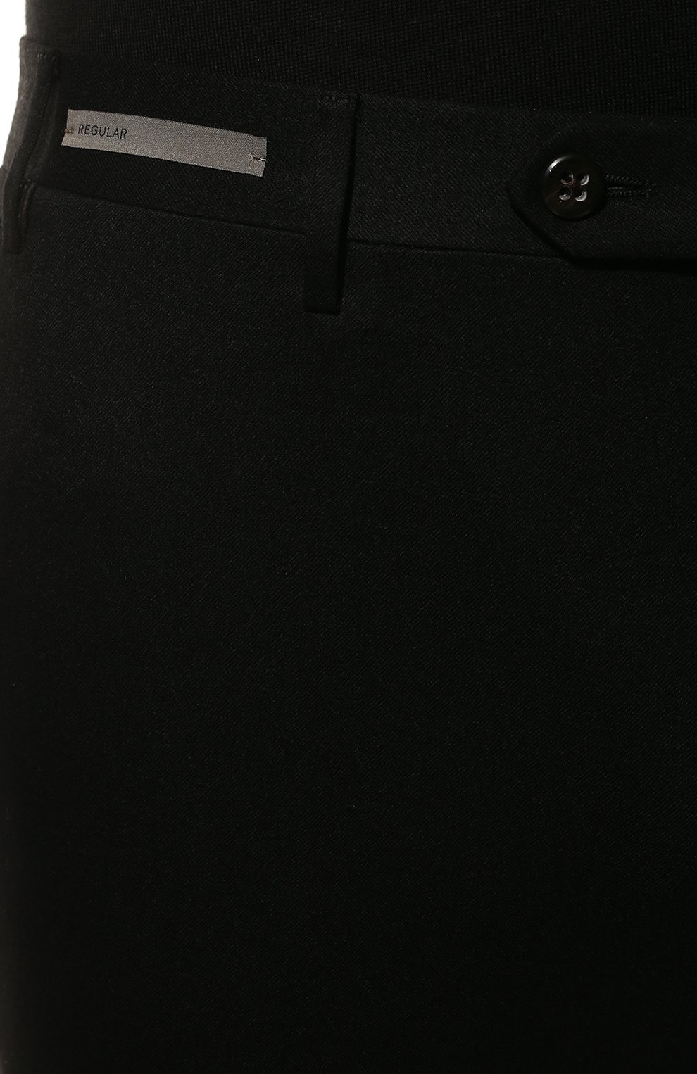 Мужские шерстяные брюки CORNELIANI черного цвета, арт. 905B01-2818111/02 | Фото 5 (Материал внешний: Шерсть; Длина (брюки, джинсы): Стандартные; Стили: Классический; Случай: Формальный; Материал подклада: Вискоза)