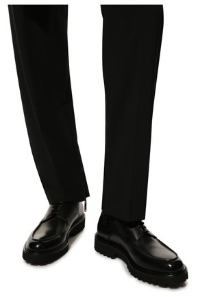 Мужские кожаные дерби DOUCAL'S черного цвета, арт. DU3103PHILUF159NN00 | Фото 3 (Материал внешний: Кожа; Материал внутренний: Натуральная кожа; Стили: Классический)