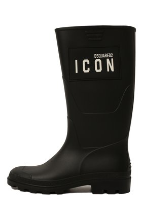 Мужские резиновые сапоги icon DSQUARED2 черного цвета, арт. RBM0002 35805483 | Фото 4 (Материал утеплителя: Без утеплителя; Материал внутренний: Текстиль; Кросс-КТ: резиновые; Мужское Кросс-КТ: Сапоги-обувь)