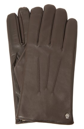 Мужские кожаные перчатки ROECKL темно-коричневого цвета, арт. 13011-613 | Фото 1 (Материал: Натуральная кожа; Мужское Кросс-КТ: Кожа и замша)