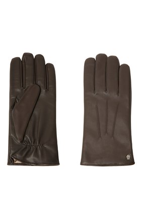 Мужские кожаные перчатки ROECKL темно-коричневого цвета, арт. 13011-613 | Фото 2 (Материал: Натуральная кожа; Мужское Кросс-КТ: Кожа и замша)