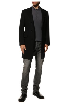 Мужской кашемировое пальто KITON черного цвета, арт. US031N/1140 | Фото 2 (Материал внешний: Шерсть, Кашемир; Рукава: Длинные; Длина (верхняя одежда): До середины бедра; Мужское Кросс-КТ: пальто-верхняя одежда; Стили: Классический)