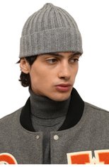 Мужская кашемировая шапка INVERNI серого цвета, арт. 4712 CM | Фото 2 (Материал: Текстиль, Кашемир, Шерсть; Кросс-КТ: Трикотаж)