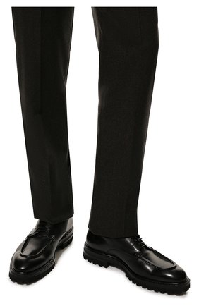 Мужские кожаные дерби W.GIBBS черного цвета, арт. 7260008/2197 | Фото 3 (Материал внешний: Кожа; Материал внутренний: Натуральная кожа; Стили: Классический, Кэжуэл)
