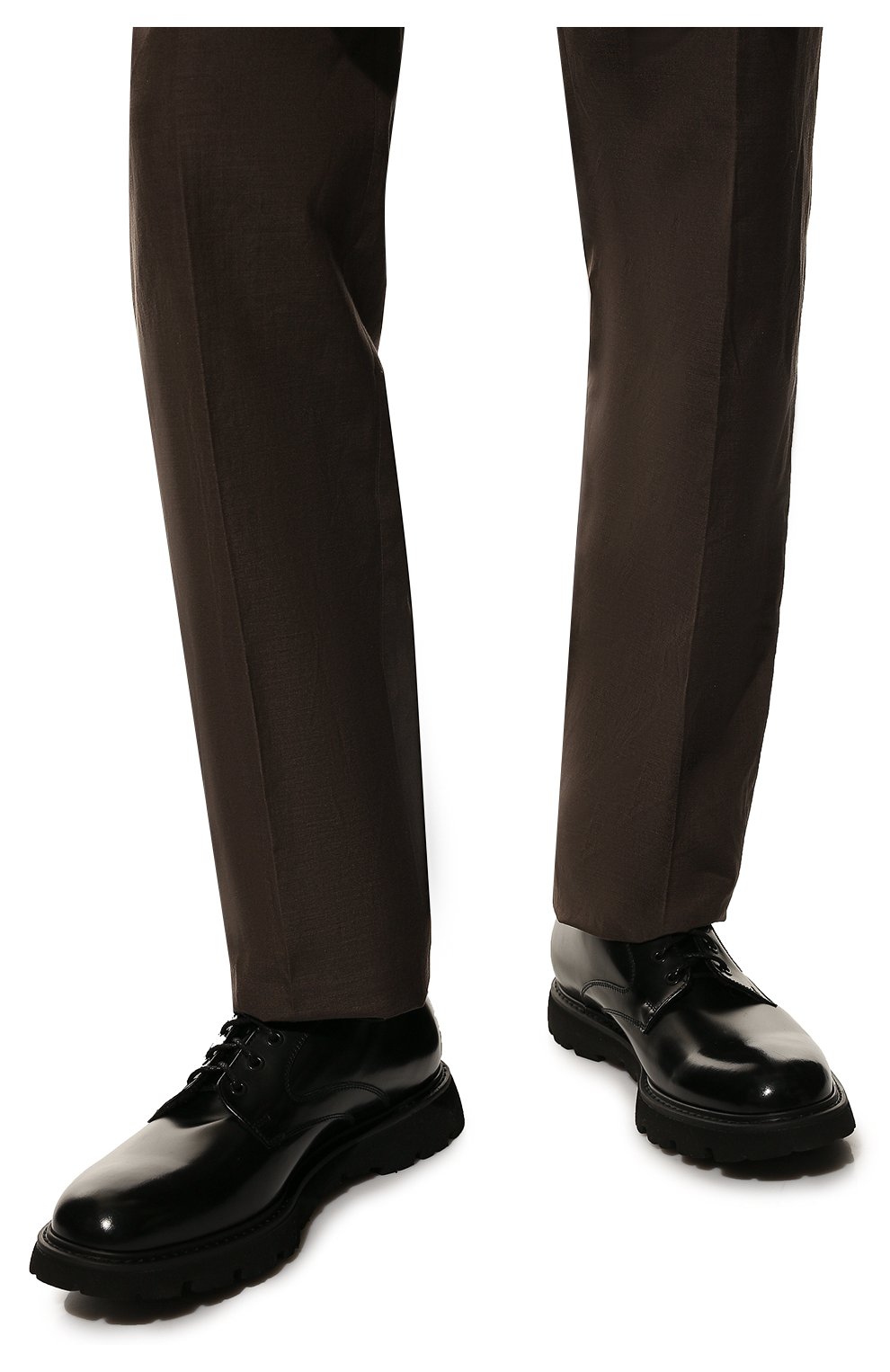 Мужские кожаные дерби DOUCAL'S черного цвета, арт. DU2514G0TEUT007NN00 | Фото 3 (Материал внешний: Кожа; Стили: Классический, Кэжуэл; Материал внутренний: Текстиль)