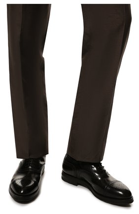 Мужские кожаные оксфорды W.GIBBS темно-бордового цвета, арт. 0639003/0149 | Фото 3 (Материал внешний: Кожа; Материал внутренний: Натуральная кожа; Стили: Кэжуэл)