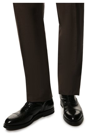 Мужские кожаные оксфорды W.GIBBS черного цвета, арт. 0639003/0149 | Фото 3 (Материал внешний: Кожа; Материал внутренний: Натуральная кожа; Стили: Кэжуэл)