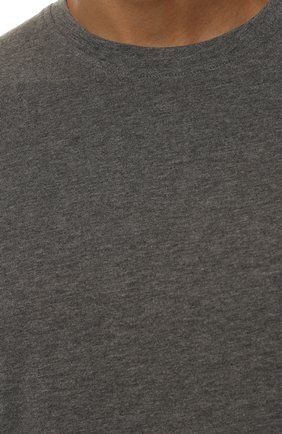 Мужская футболка из хлопка и кашемира CAPOBIANCO серого цвета, арт. 13M660.WS00. | Фото 5 (Принт: Без принта; Рукава: Короткие; Длина (для топов): Стандартные; Материал внешний: Хлопок; Женское Кросс-КТ: Футболка-одежда; Стили: Кэжуэл)