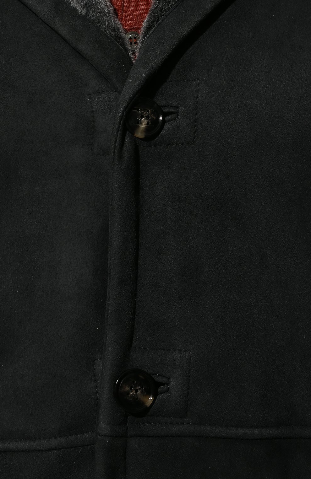 Мужская дубленка из овчины KITON черного цвета, арт. UW0151/N85 | Фото 5 (Рукава: Длинные; Материал внешний: Натуральный мех; Длина (верхняя одежда): До середины бедра; Стили: Кэжуэл)