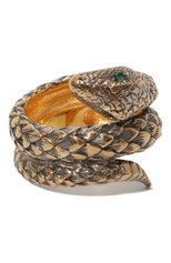 Женское кольцо two rounds snake QUEENSBEE золотого цвета, арт. 102007 | Фото 1 (Материал: Серебро)