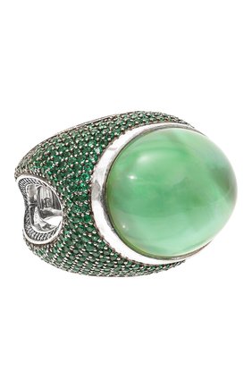 Женское кольцо remember me QUEENSBEE зеленого цвета, арт. 101151 | Фото 1 (Материал: Серебро)