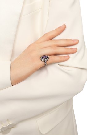Женское кольцо opal mist QUEENSBEE сиреневого цвета, арт. 101240 | Фото 2 (Материал: Серебро)