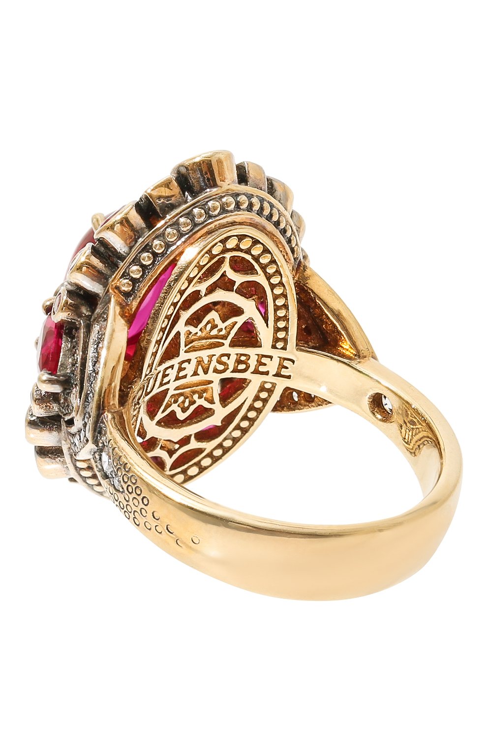 Женское кольцо antique QUEENSBEE бордового цвета, арт. 102317 | Фото 3 (Материал: Серебро)