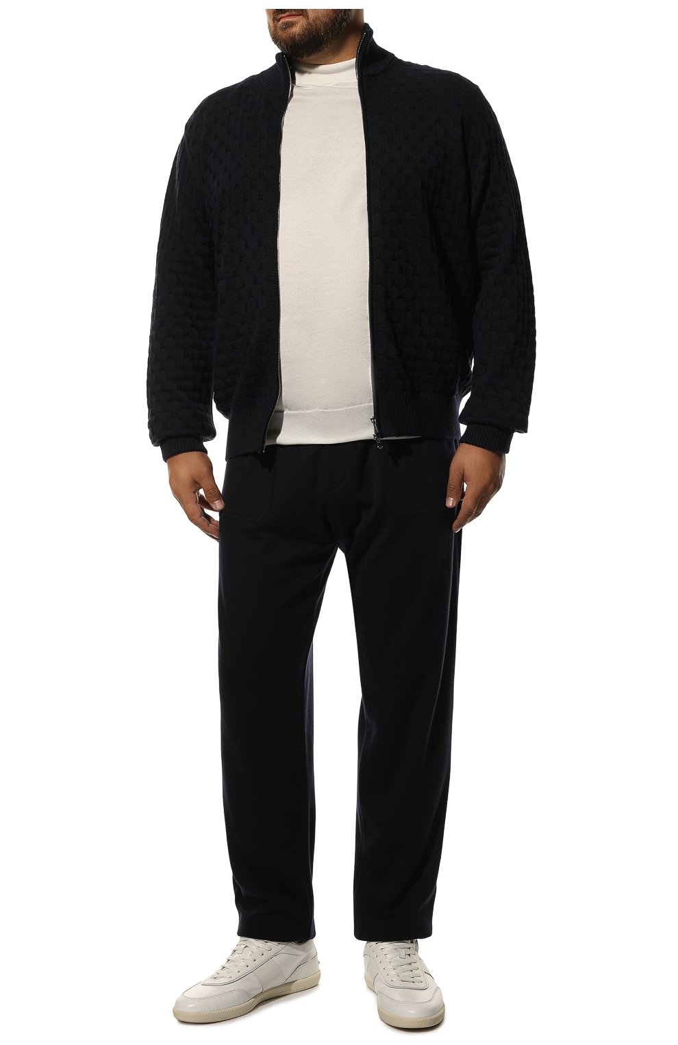 Мужские брюки MARCO PESCAROLO темно-синего цвета, арт. BAIA/ZIP/46Y02 | Фото 2 (Big sizes: Big Sizes; Материал внешний: Шерсть; Длина (брюки, джинсы): Стандартные; Случай: Повседневный; Стили: Кэжуэл)