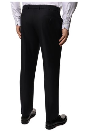 Мужские шерстяные брюки MARCO PESCAROLO темно-синего цвета, арт. EV0M/ZIP/4611 | Фото 4 (Big sizes: Big Sizes; Материал внешний: Шерсть; Длина (брюки, джинсы): Стандартные; Случай: Повседневный; Стили: Кэжуэл)